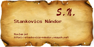 Stankovics Nándor névjegykártya