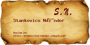 Stankovics Nándor névjegykártya