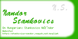 nandor stankovics business card